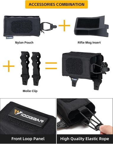 IDOGEAR واحد ماج الحقيبة الأفقية مجلة بندقية الحقيبة مول 5.56/7.62 مللي متر حامل المجلات حزام مع إدراج ماج in Kuwait