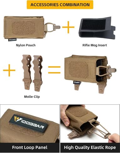 IDOGEAR Single Mag Pouch Horizontal Rifle Magazine Pouch Molle 5.56/7.62mm Magazines Holder Belt with Mag Insert in Saudi Arabia