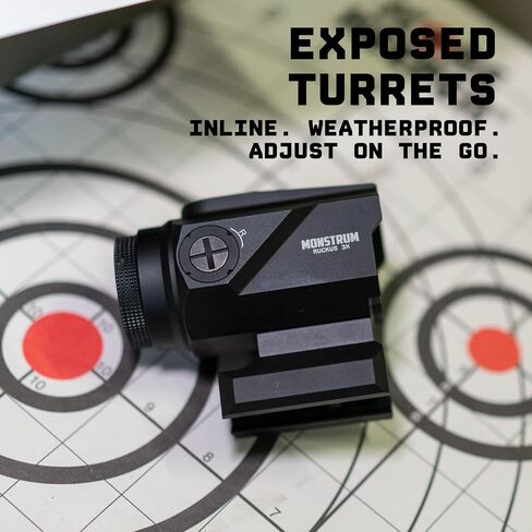 Monstrum Ruckus (e) 3X Prism Scope with Electronic Button Control and Shake Awake in Saudi Arabia