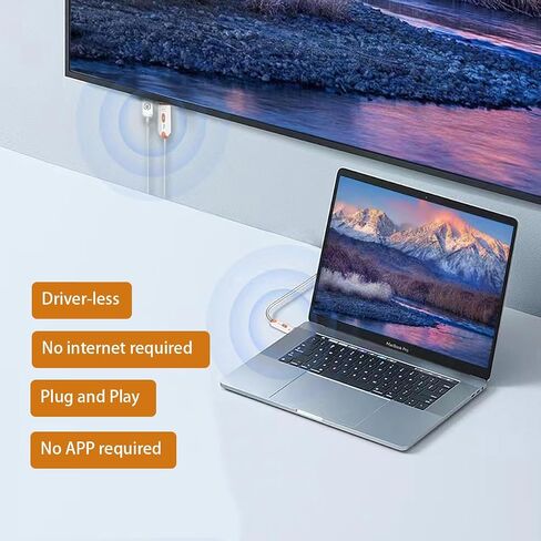 HDMI Wireless Transmitter Receiver, HDMI Extender Wireless 165FT Long Distance, Stable Plug and Play Video Audio Adapter Projection Mirror for Laptop, Projector, TV 4K Decode Output 1080 in Saudi Arabia
