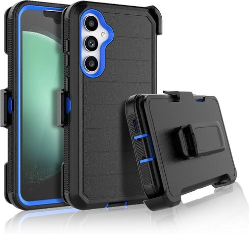 Njjex Rugged Case for Samsung Galaxy S23 FE 5G, for Galaxy S23 FE 5G Case with Belt Clip Holster, Built-in Screen Protector Heavy Duty Locking Swivel Holster Kickstand Hard Shell Phone Cover [Black] in Saudi Arabia
