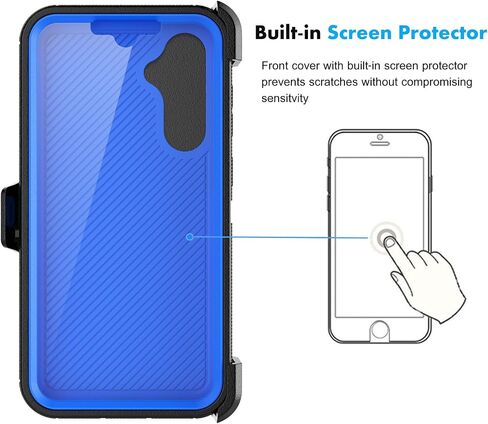 Njjex Rugged Case for Samsung Galaxy S23 FE 5G, for Galaxy S23 FE 5G Case with Belt Clip Holster, Built-in Screen Protector Heavy Duty Locking Swivel Holster Kickstand Hard Shell Phone Cover [Black] in Saudi Arabia
