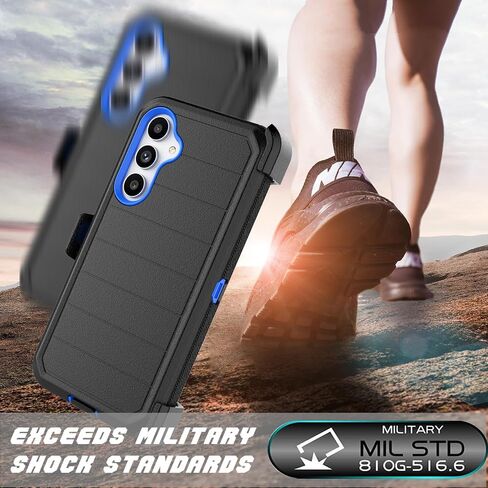 Njjex Rugged Case for Samsung Galaxy S23 FE 5G, for Galaxy S23 FE 5G Case with Belt Clip Holster, Built-in Screen Protector Heavy Duty Locking Swivel Holster Kickstand Hard Shell Phone Cover [Black] in Saudi Arabia