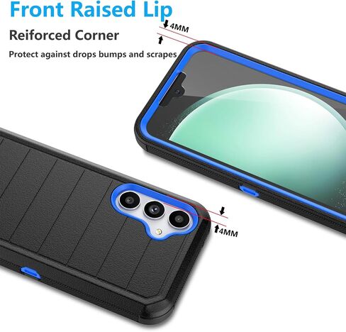 Njjex Rugged Case for Samsung Galaxy S23 FE 5G, for Galaxy S23 FE 5G Case with Belt Clip Holster, Built-in Screen Protector Heavy Duty Locking Swivel Holster Kickstand Hard Shell Phone Cover [Black] in Saudi Arabia