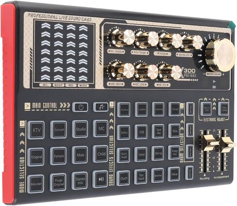 Dpofirs Sound Mixer, Optimize Sound Output Live Sound Card Professional Volume Adjustable for Accompaniment in Saudi Arabia
