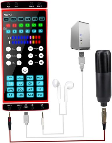 Multi-purpose Compact Voice Changer Sound Card with Dual Dsp Noise Reduction for Live Streaming Podcasting Gaming and Phone Computer Use in Kuwait