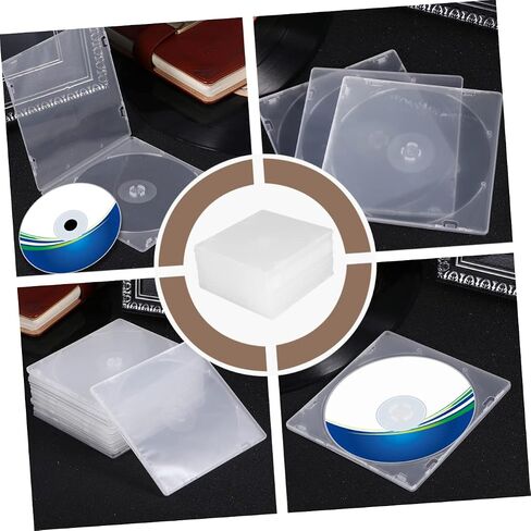 VILLCASE 25 Pcs Ultrathin CD Storage Box Video Storage Case with Protective Film Durable Material for Home Cinema Organization in Saudi Arabia
