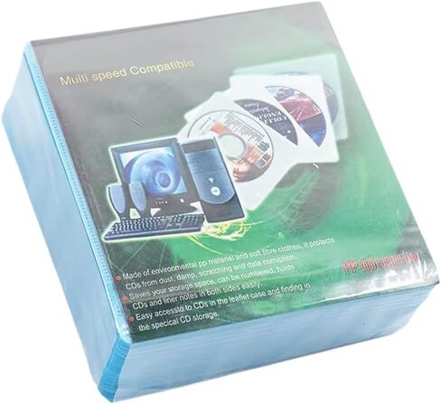 حقيبة زرقاء بفتحة تخزين للأقراص المضغوطة/أقراص DVD لـ 100 قطعة، مجموعة أدوات تجميع الوسائط المقاومة للخدش والغبار in Saudi Arabia