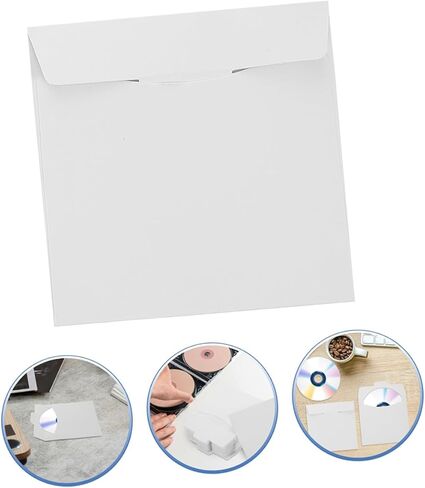 Ciieeo 10 قطعة من الورق المقوى Cd Dvd مغلفات بريدية مسطحة أغطية أقراص مضغوطة لاصقة لتخزين البريد الآمن in Saudi Arabia