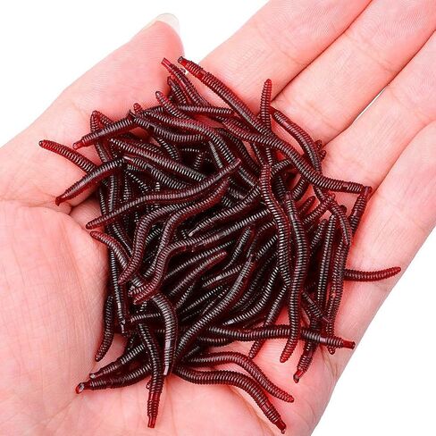100PCS Lua Fake Bait Red Worm Earthworm Luminous Soft Bait - Great for Fishing in Saudi Arabia