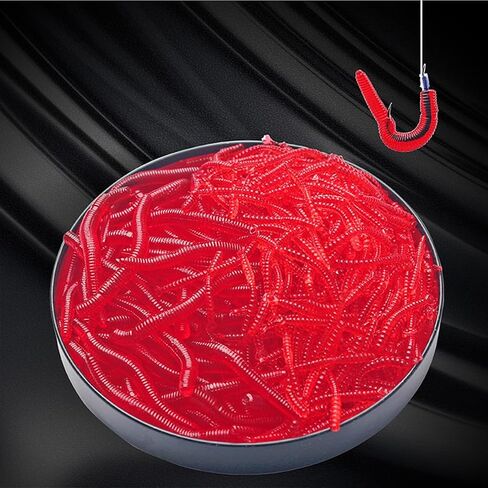 100PCS Lua Fake Bait Red Worm Earthworm Luminous Soft Bait - Great for Fishing in Saudi Arabia