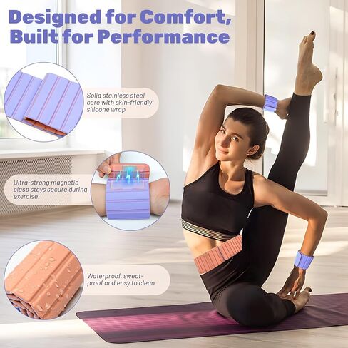 Adjustable Ankle Weights for Women and Men, Strength Training Wrist Weights Set of 2(1lb Each), Stackable Wrist and Ankle Weights with Magnetic Clasp for Home Gym Workout, Jogging, Yoga & Walking（Black） in Kuwait