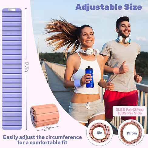 Adjustable Ankle Weights for Women and Men, Strength Training Wrist Weights Set of 2(1lb Each), Stackable Wrist and Ankle Weights with Magnetic Clasp for Home Gym Workout, Jogging, Yoga & Walking（Black） in Kuwait