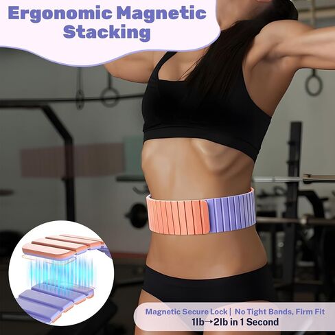 Adjustable Ankle Weights for Women and Men, Strength Training Wrist Weights Set of 2(1lb Each), Stackable Wrist and Ankle Weights with Magnetic Clasp for Home Gym Workout, Jogging, Yoga & Walking（Black） in Kuwait