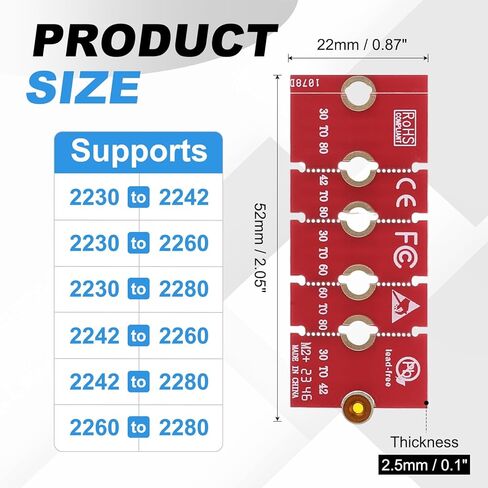 PATIKIL M2 NVME SSD Extended Adapter Card Transfer 2230 2242 2260 2280, 4Pcs M.2 Extension Adapter Change to Long Size with Screwdrivers for Home Office Internet Cafes, Red Green in Saudi Arabia