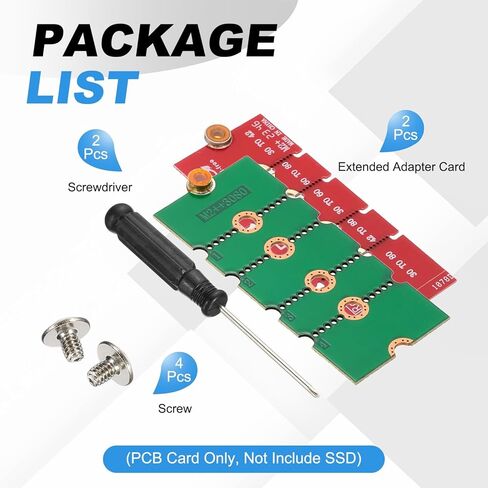 PATIKIL M2 NVME SSD Extended Adapter Card Transfer 2230 2242 2260 2280, 4Pcs M.2 Extension Adapter Change to Long Size with Screwdrivers for Home Office Internet Cafes, Red Green in Saudi Arabia