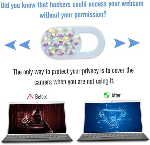 TEHAUX 4pcs Rhinestone Webcam Cover Slide Privacy Protector for Camera Lightweight and Easy to Install Compatible with Laptops and Phones Stylish Decorative Shield in Saudi Arabia