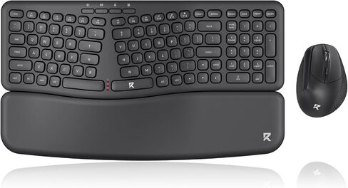 Redragon BS7162 Wireless Keyboard and Mouse Combo, 108 Keys 2.4Ghz Wireless Low-Profile Membrane Keyboard w/Sloping Comfy Design, Wrist Rest, 4000 DPI Max Ergonomic Mouse in Saudi Arabia