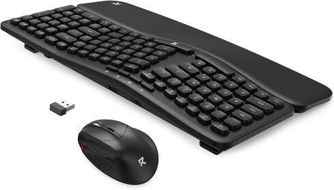 Redragon BS7162 Wireless Keyboard and Mouse Combo, 108 Keys 2.4Ghz Wireless Low-Profile Membrane Keyboard w/Sloping Comfy Design, Wrist Rest, 4000 DPI Max Ergonomic Mouse in Saudi Arabia