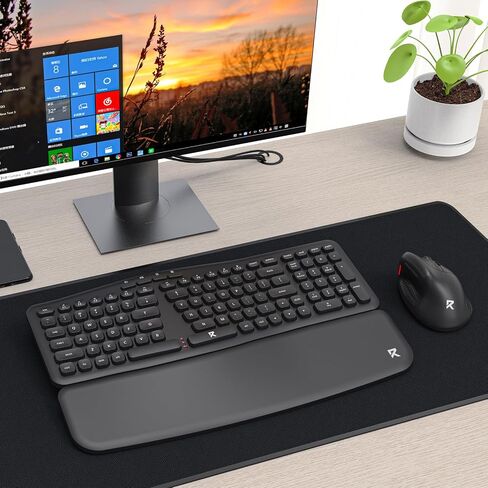 Redragon BS7162 Wireless Keyboard and Mouse Combo, 108 Keys 2.4Ghz Wireless Low-Profile Membrane Keyboard w/Sloping Comfy Design, Wrist Rest, 4000 DPI Max Ergonomic Mouse in Saudi Arabia