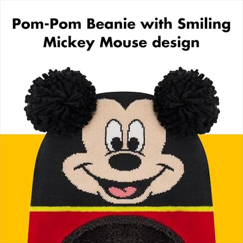 Disney boys Mickey Mouse Toddler Winter and Mitten Set Beanie Hat, Mickey Mouse, 2-4T US in Saudi Arabia