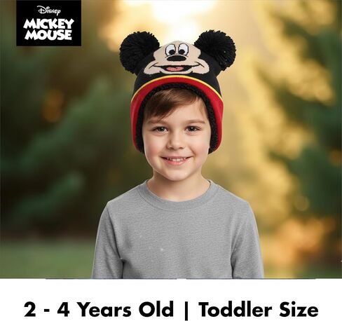 Disney boys Mickey Mouse Toddler Winter and Mitten Set Beanie Hat, Mickey Mouse, 2-4T US in Saudi Arabia