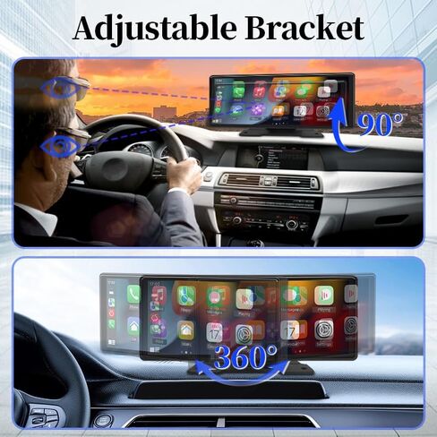 شاشة Carplay للسيارة، CarPlay المحمولة مقاس 10.26 بوصة ونظام Android التلقائي مع كاميرا عكسية، التحكم الصوتي/بلوتوث/Mirrorlink/AUX in Kuwait