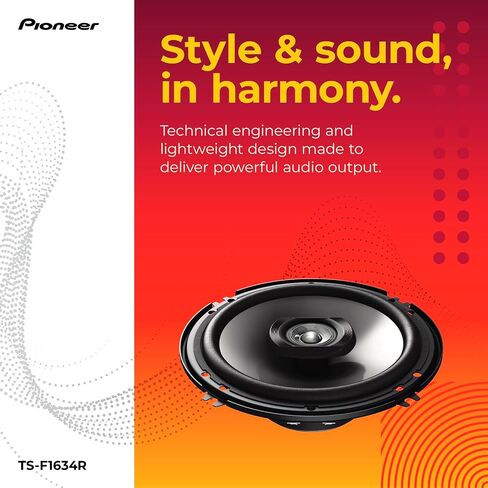 جهاز استقبال مزامنة ذكي PIONEER SPH10BT أحادي DIN داخل لوحة القيادة مع بلوتوث وTS-F1634R، مكبرات صوت سيارة محورية ثنائية الاتجاه، نطاق كامل، مكبرات صوت مستديرة 6.5 بوصة، 200 وات بحد أقصى in Saudi Arabia