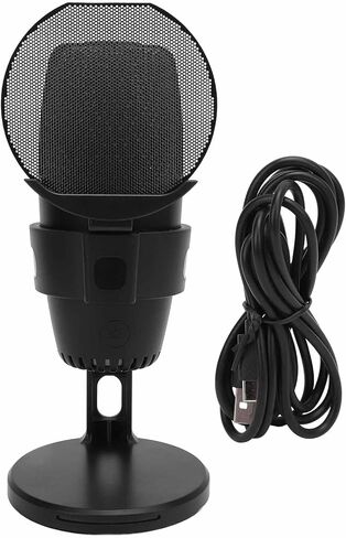 ميكروفون ألعاب SUNGOOYUE، كتم صوت سريع، مرشح بوب، ضوء ملون، ميكروفون مكثف USB للألعاب عبر الإنترنت، إلكترون منشئ المحتوى (أسود) in Kuwait