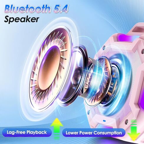 Bluetooth Shower Speaker, Portable Bluetooth Speakers IPX7 Waterproof Shower Speaker Wireless, Outdoor Speaker with Lights, TWS Stereo Pairing for Paddle Board/Beach/Pool/stocking stuffers, Black in Saudi Arabia