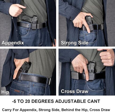 Bodyguard 380 Holster، IWB Kydex Holster متوافق مع M&P Bodyguard 380 Auto ومسدس ليزر متكامل، داخل حافظة حمل مخفية، Adj. غير قادر، Adj. الاحتفاظ، متوفر في كيديكس والبوليمر in Kuwait