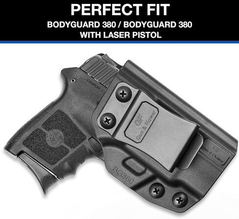 Bodyguard 380 Holster، IWB Kydex Holster متوافق مع M&P Bodyguard 380 Auto ومسدس ليزر متكامل، داخل حافظة حمل مخفية، Adj. غير قادر، Adj. الاحتفاظ، متوفر في كيديكس والبوليمر in Kuwait