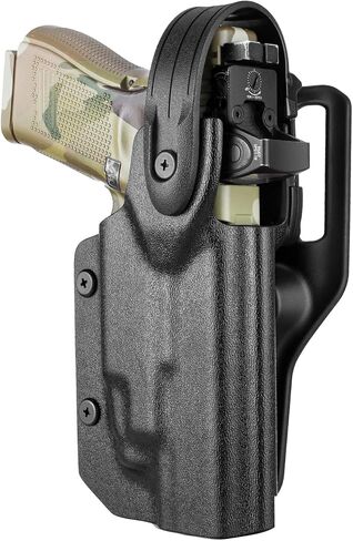 WARRIORLAND Thumb Release Kydex Holster, Compatible with Glock 17/19/19X/44/45 Gen 3 4 5 & G23/32 Gen 3-4 with TLR-7 or 7A Mounted Only, 2.0" Paddle Level II Duty Holster with Optic Cut, Right Hand in Saudi Arabia