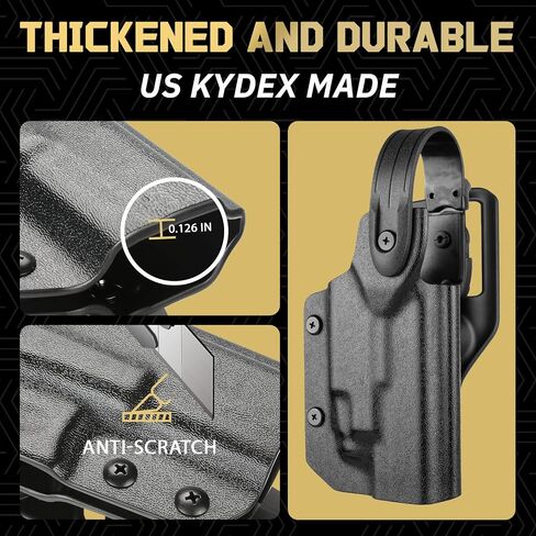 WARRIORLAND Thumb Release Kydex Holster, Compatible with Glock 17/19/19X/44/45 Gen 3 4 5 & G23/32 Gen 3-4 with TLR-7 or 7A Mounted Only, 2.0" Paddle Level II Duty Holster with Optic Cut, Right Hand in Saudi Arabia