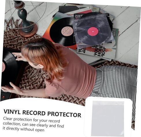 50pcs Clear Vinyl Record Sleeves Protectors Dust Record Bags CD Covers for Safe Storage and Easy Access in Saudi Arabia