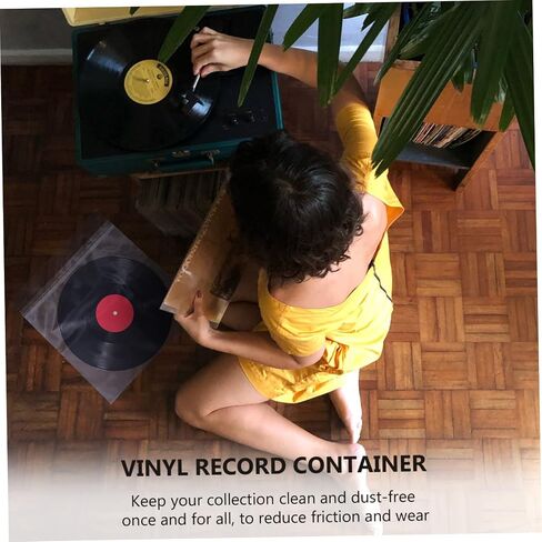 50pcs Clear Vinyl Record Sleeves Protectors Dust Record Bags CD Covers for Safe Storage and Easy Access in Saudi Arabia