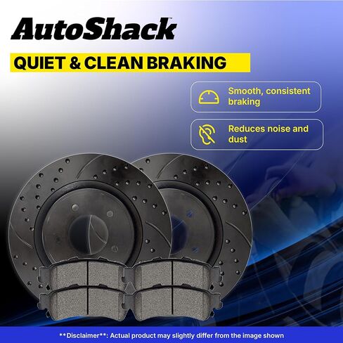 Autoshack Front Brake Kit Replace for 2012-2019 Nissan Versa 2014-2019 Versa Note 2015-2019 Micra 1.6L FWD DISCRING BRAKE ROTORS مع منصات الفرامل السيرامية 10.2 "(260.0 مم) BRKPKG005230 in Saudi Arabia