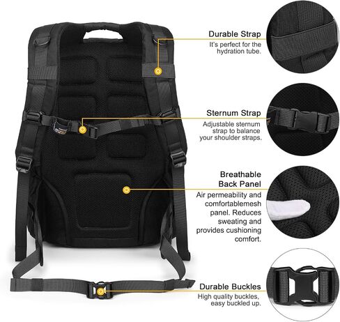 حقيبة ظهر Mardingtop العسكرية التكتيكية للرجال 40L Molle Rucksack EDC Daypack للمشي لمسافات طويلة والسفر والتخييم والصيد (مع 10 قطع من الرقع و3 قطع من الأبازيم) in Saudi Arabia