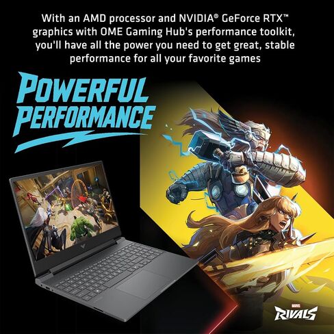 HP Victus 15.6" Gaming Laptop 144Hz 2025-2026 Business, AI Computer, Lifetime Office, Ryzen 7 7445HS, NVIDIA RTX 4050, 16GB RAM, 1TB Storage (512GB SSD+500GB Ext), Backlit KB, MarxsolAddon, Win 11 Pro in Saudi Arabia