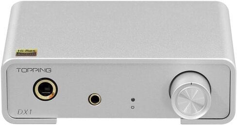 Topping DX1 DAC Headphone Amplifier Combo, 280mW×2 HiFi DAC Amp, Two-Stage GAIN Switch USB Chargable Discrete LNRD, AK4493S DSD256 32Bit/384kHz XMOS XU208 Amps(Silver) in Saudi Arabia