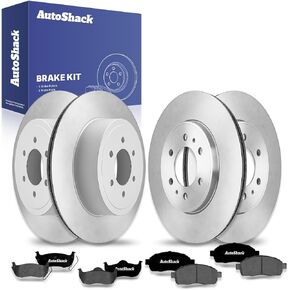 AutoShack Brake Kit Replacement for 2009 Ford F-150 4.6L 5.4L V8 4WD RWD Front Rear Drilled & Slotted E-Coated Disc Brake Rotors Ceramic Brakes Pads BRAKEPKG562 in Saudi Arabia