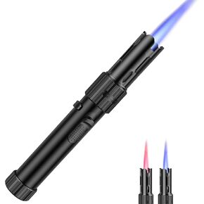 WCX Windproof Butane Torch Lighter, Adjustable Jet Flame Lightsaber Lighter Refillable for Grill, BBQ, Fireplace, Camping, Soldering, Welding, Candles (Butane Not Included) in Saudi Arabia