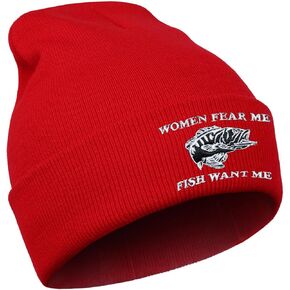 قبعة للنساء مكتوب عليها "Want Me Fish Fear Me" للرجال والنساء، قبعات مرحة قابلة للتعديل قبعة بيسبول مطرزة هدايا الصيد المثالية in Kuwait