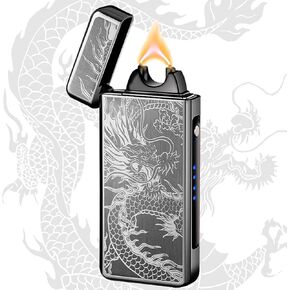 Dual Arc Lighter USB Electric Lighters Rechargeable Flameless Plasma Windproof Butane Free Lighters for Candle, Incense,Camping,Hiking,Adventure(Magic in Saudi Arabia