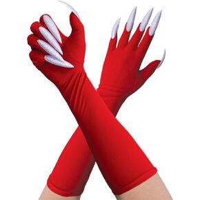 OLYPHAN Cat Claw Gloves Black Costume Accessories for Women - Long Nail/Claw Naughty Animal Glove for Halloween Accessory Carnival Mardi Gras Kit Cosplay in Kuwait