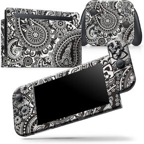 Design Skinz - Compatible with Nintendo Switch OLED Dock Only - Skin Decal Protective Scratch-Resistant Removable Vinyl Wrap Cover - Black & White Pasiley Pattern in Kuwait