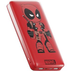 بنك الطاقة Marvel Deadpool 10,000 مللي أمبير في الساعة - حزمة بطارية شاحن الهاتف المحمول المتوافقة عالميًا مع منفذ شحن USB - هدايا Deadpool للرجال والنساء والمراهقين وجميع محبي هدايا Marvel in Kuwait