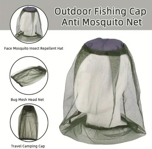 1PC Mosquito Hat Mask Head Cover,Hiking Fishing Climbing, Protecting from Bee,Camping Essentials,Patio-Clearance Deals in Saudi Arabia