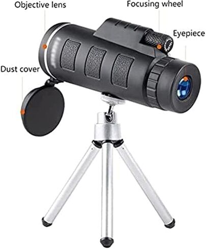 12x50 Monocular Telescope with Smartphone Holder & Tripod - BAK-4 Prism & FMC Lens for Wildlife and Bird Watching in Saudi Arabia
