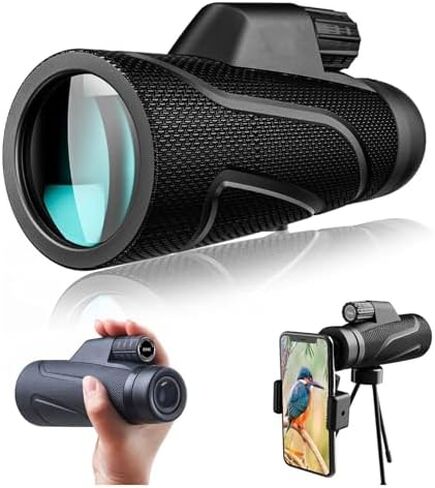 12x42 HD Waterproof Monocular Telescope with Phone Holder & Tripod - Compact Fogproof Scope for Bird Watching, Hunting & Travel in Saudi Arabia